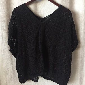 Lucky Brand sheer black lace top